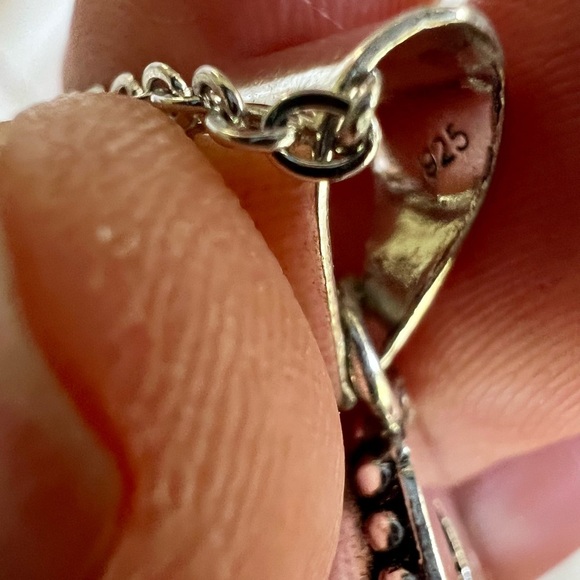 925 Calming Caribbean Larimar Cross Necklace Pendant (you choose size!) - Picture 6 of 8